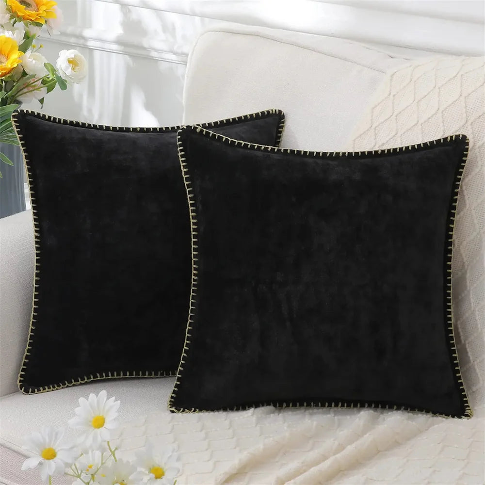 Homaxy Chenille Cushion Cover 50x50cm Velvet Decorati Throw Pillow Cover Soft Luxury Pillowcase For Sofa Decor Pillow Case 40x40