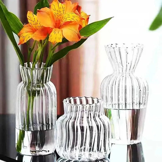 1PC Scandinavian Transparent Vase Plant Vase Flower Pot Hydroponic Plant Container Desktop Vase Home Decoration