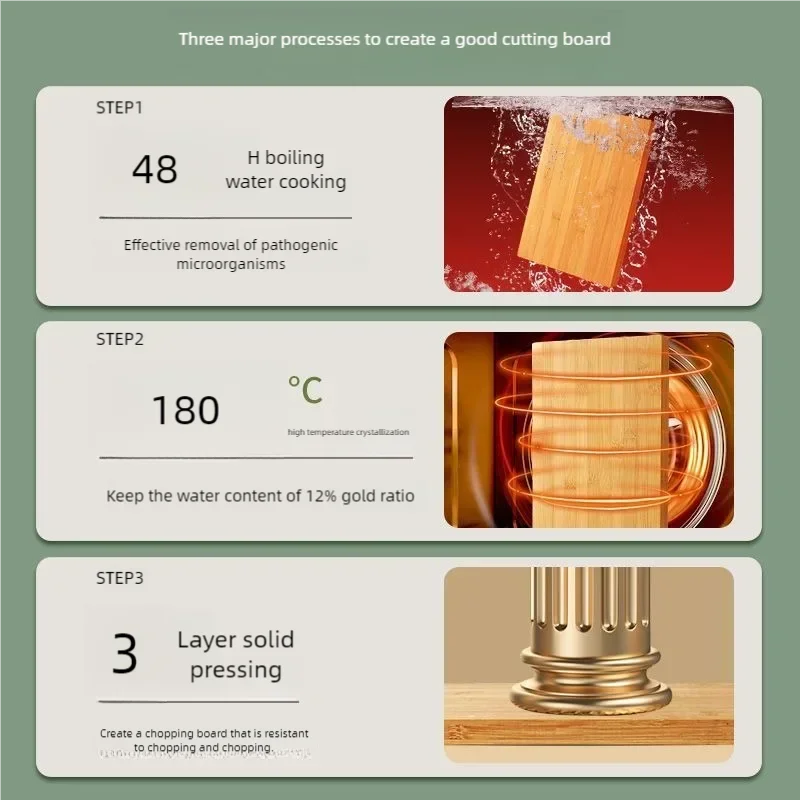 Kitchen bamboo cutting board knife board  rectangular cutting board thickened solid wood chopping board wood fruit cutting board