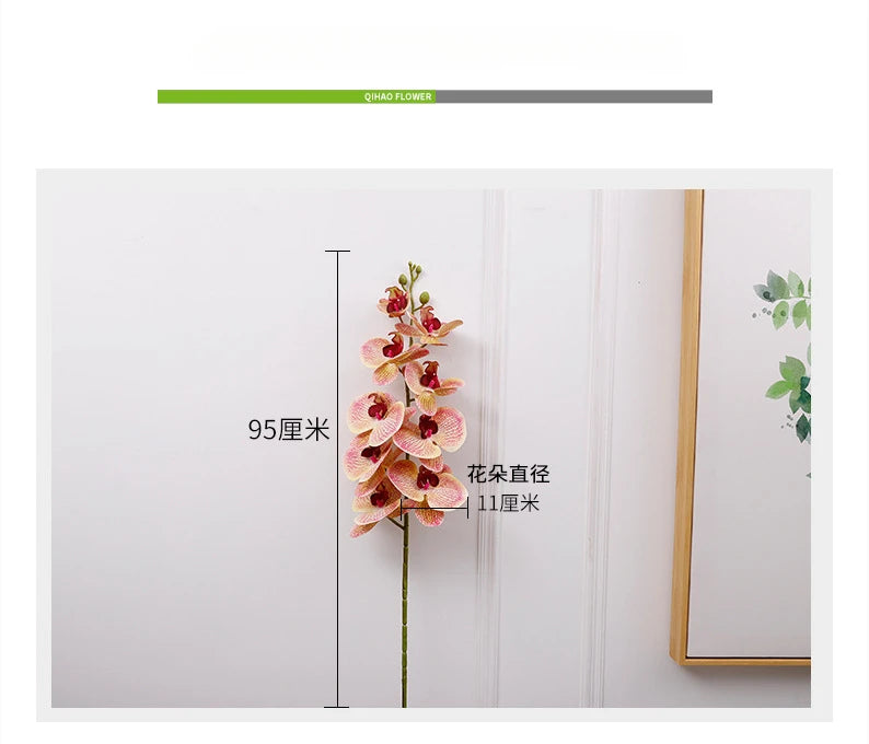 Artificial Butterfly Orchid Fake Phalaenopsis Flowers Artificial Orchid Stem Plants for Wedding Home Decoration