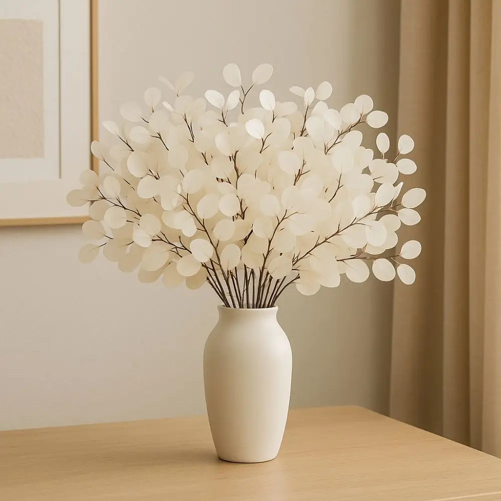 41cm Artificial Eucalyptus Branches Non-Fading Handmade Fake Eucalyptus Leaf Realistic Simulation Plants Outdoor Indoor Decor