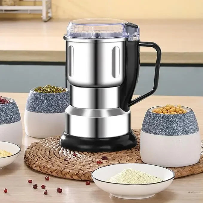 500ML Electric Coffee Grinder Stainless Steel 4 Leaf Blade Coffee Bean Grinder Portable Handle Multifunction Spice Mill Home Use