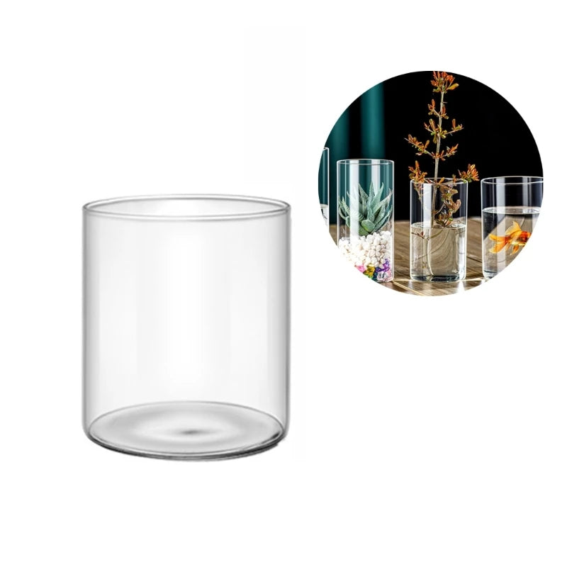 Clear Glass Vase Glass Cylinders Vase for Centerpieces Weddings Party Supply