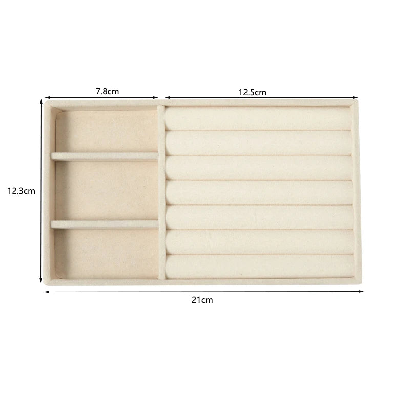 4pcs Hot Sales Fashion Portable Velvet Jewelry Ring Jewelry Display Organizer Box Tray Holder Earring Jewelry Storage