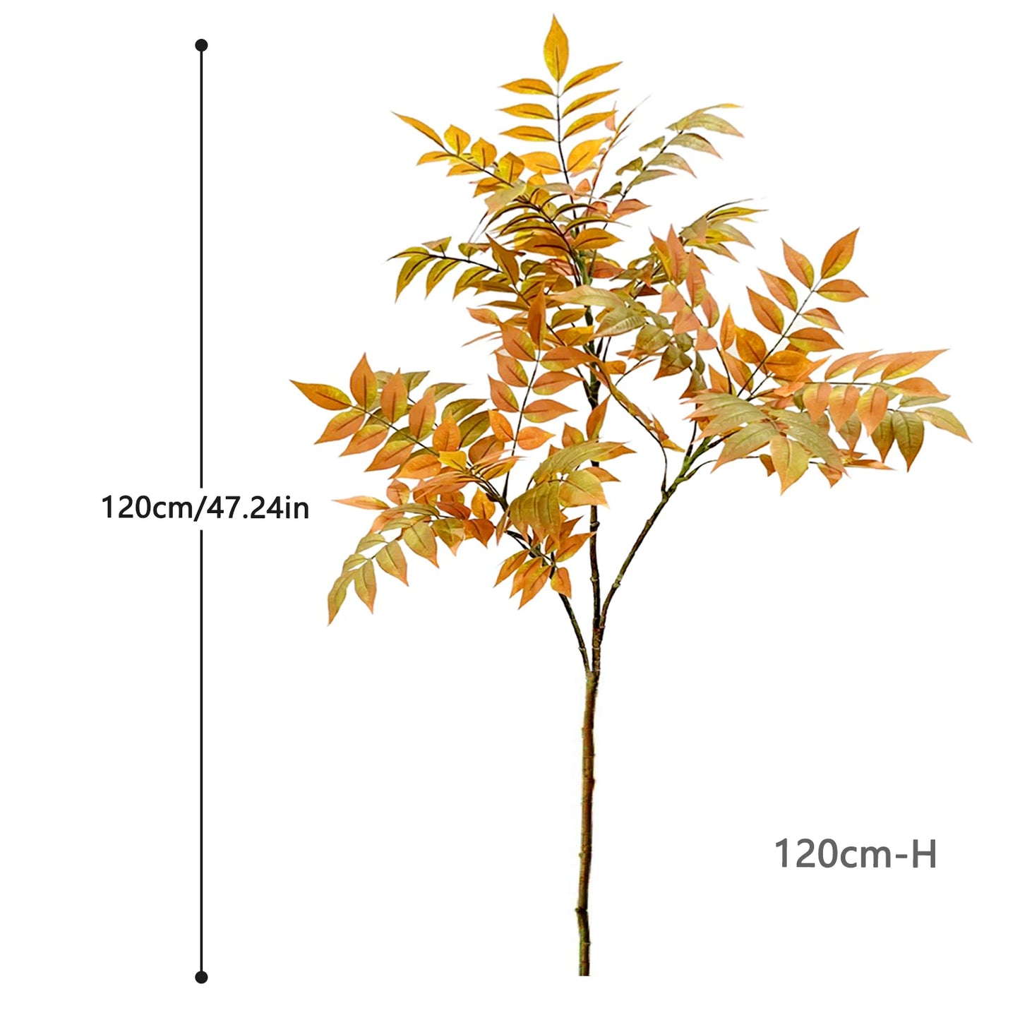 76-105-135cm/53.1in Artificial Ficus Tree Branch Fake Lacquer Tree Plastic Banyan Plants Green Tall Palm Leaves For Home Garden