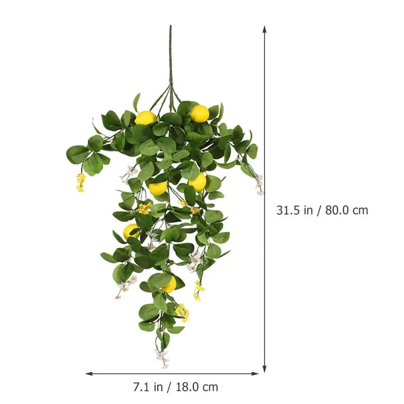 Artificial Lemon Branch Fake Lemon Leaves Yellow Green Fake Lemon Bouquet Hanging Lemon Branch For Wedding Party Decoration
