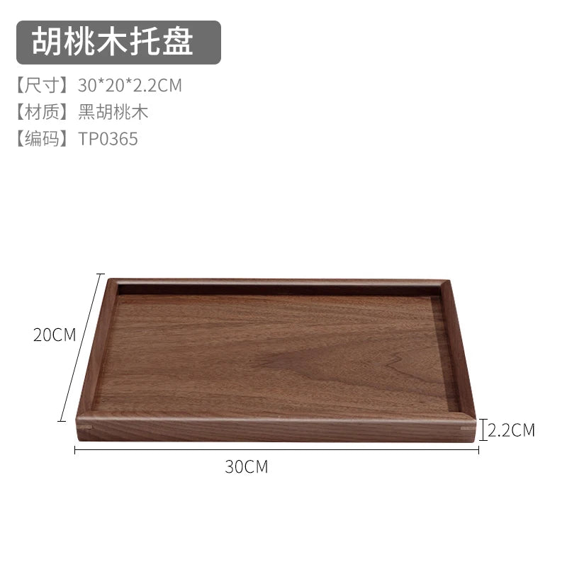 Simple Solid Wood Tea Tray Household Wooden Tray Living Room Snacks Snack Tray Pot Bearing Dry Bubble Table