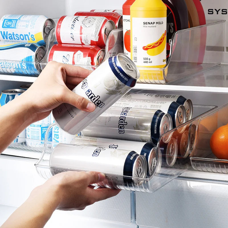 Refrigerator Organizer Bins Soda Cans Dispenser Beverage Bottle Holder Fridge Organizer Pantry Organizer kitchen Storage Rack