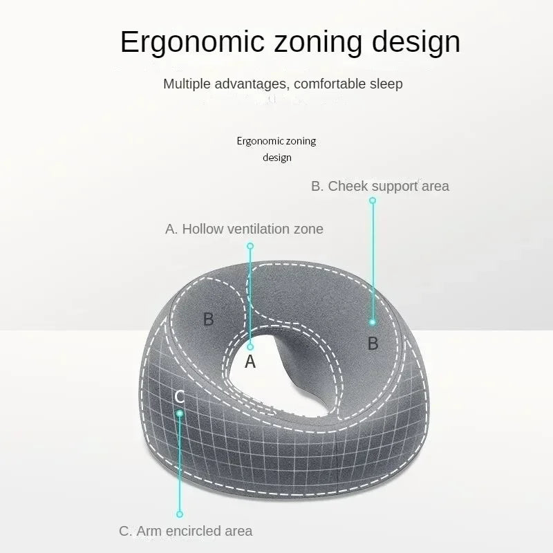 Massage Face Rest Pillow for Beauty Salon Ergonomics Lying Down Pillow Memory Foam Breathable Head Rest Support Pillow
