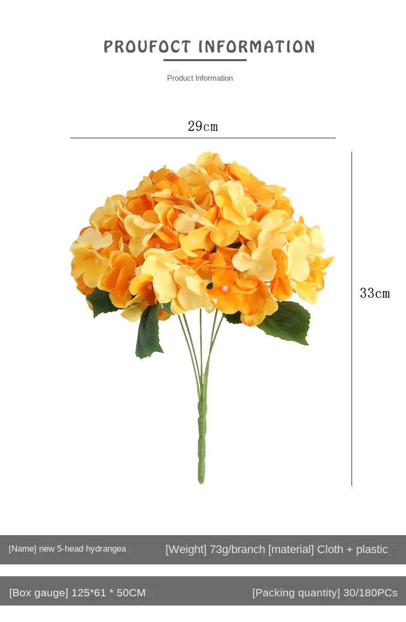 Simulation Mallorca Artificial Flower Big 5 Hydrangea Silk Cloth Home Living Room Table Decoration Wedding Fake Flower Blue