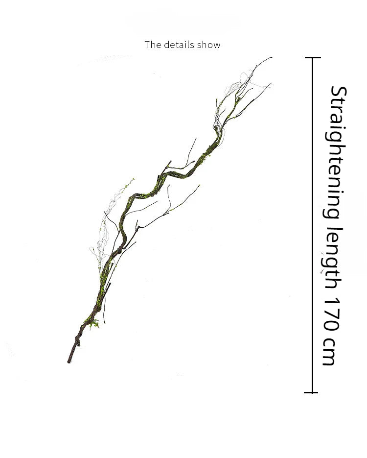 Artificial Wilted Rattan Branches with Moss Fake Ivy Plants for Wall Hanging Gardens Home Indoor Outdoor Desktop Landscaping