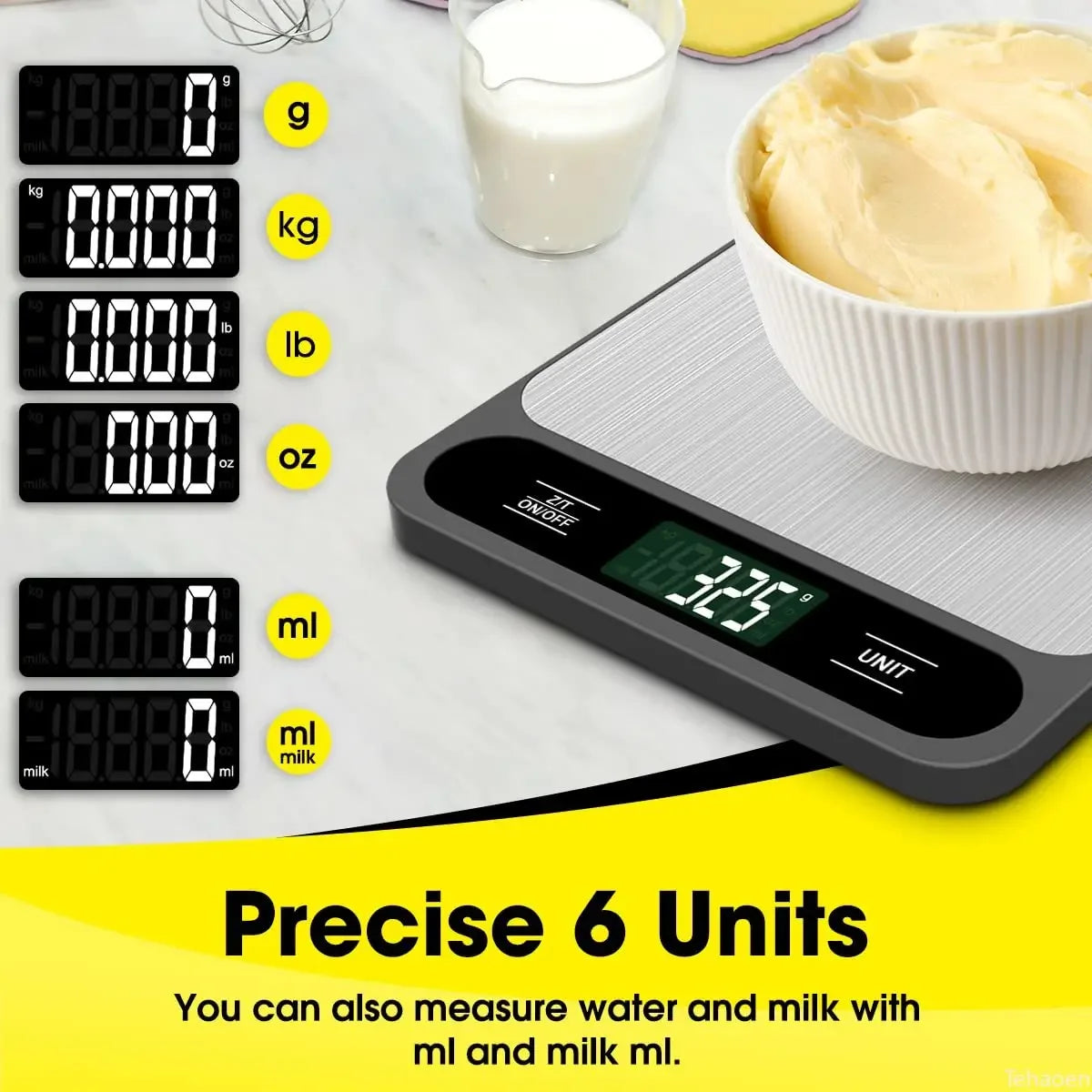 Digital Kitchen Scale 15Kg/1g Weight Scale Usb Food Coffee Scales Smart Electronic Waterproof Digital Scale For Baking and Cook