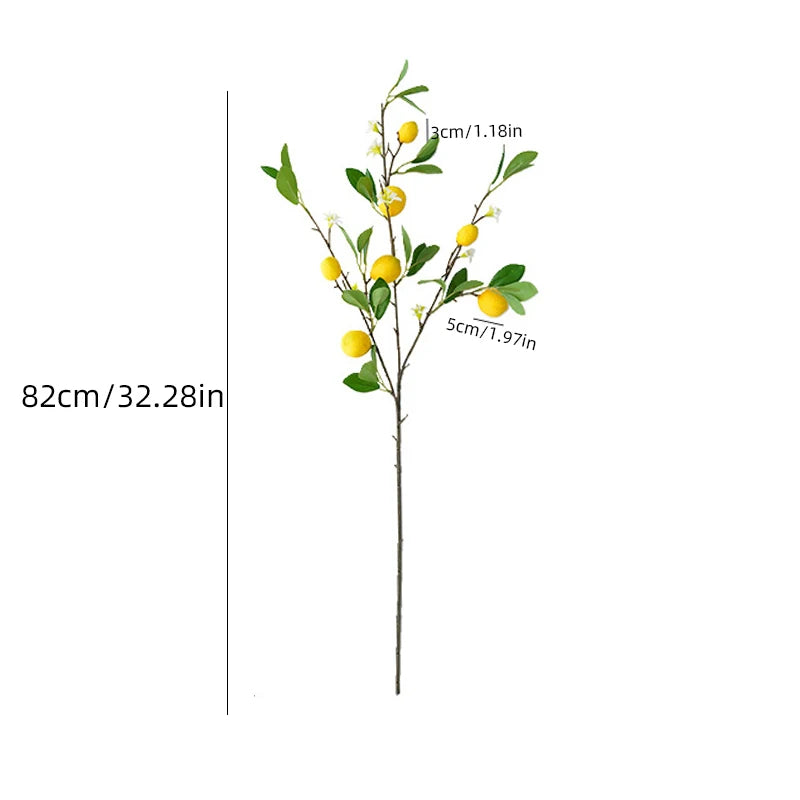 Lemon Branches With Fruit Simulation Green Plants Fresh Home Decoration Photo Props Plastic Fruit Flower Arrangement Fake Flower