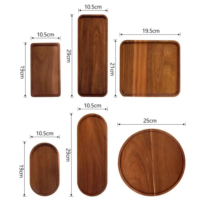 Solid Wooden Tray Rectangular Plate Fruit Snacks Food Storage Trays Hotel Home Oval Serving Tray Decorate Supplies