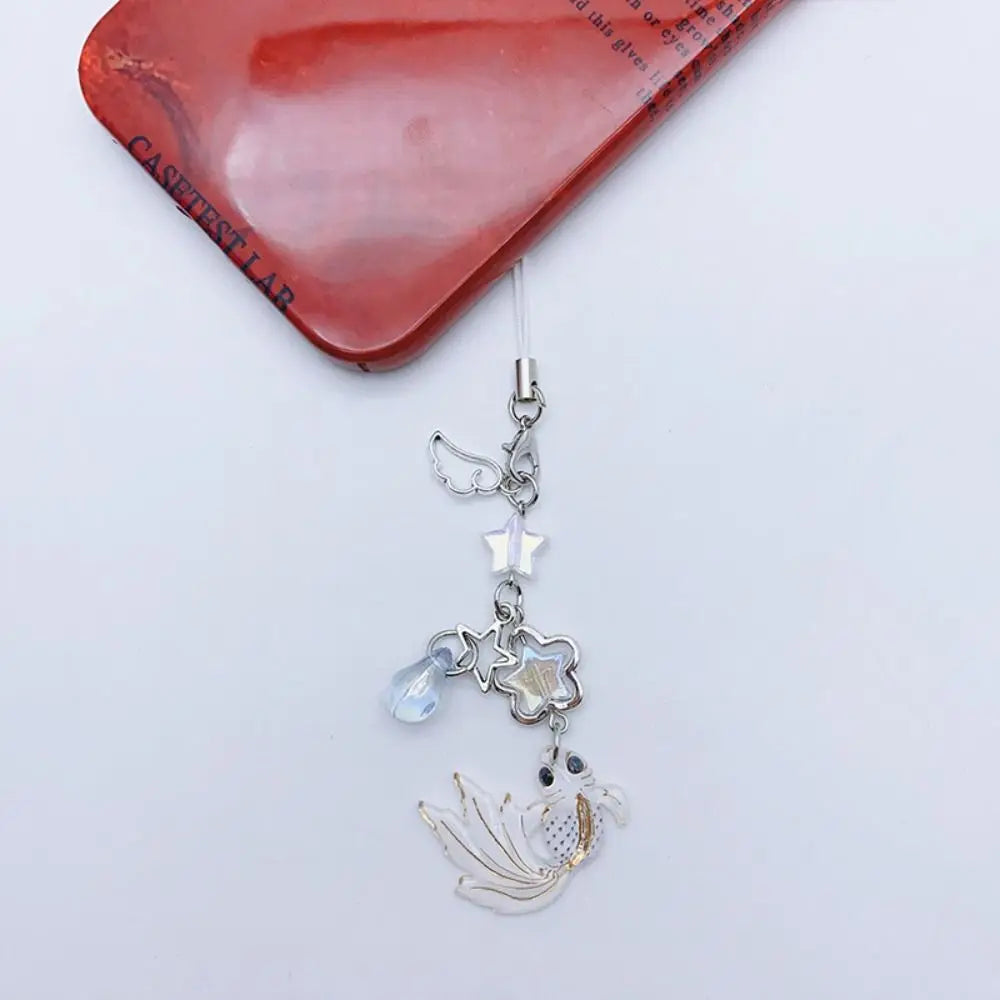 Cell Phone Rope Chain Anime Pendant Y2K Beaded Beads Chain Handmade Beads Strand Choker Pink Key Chain Phone Charm Key Chain