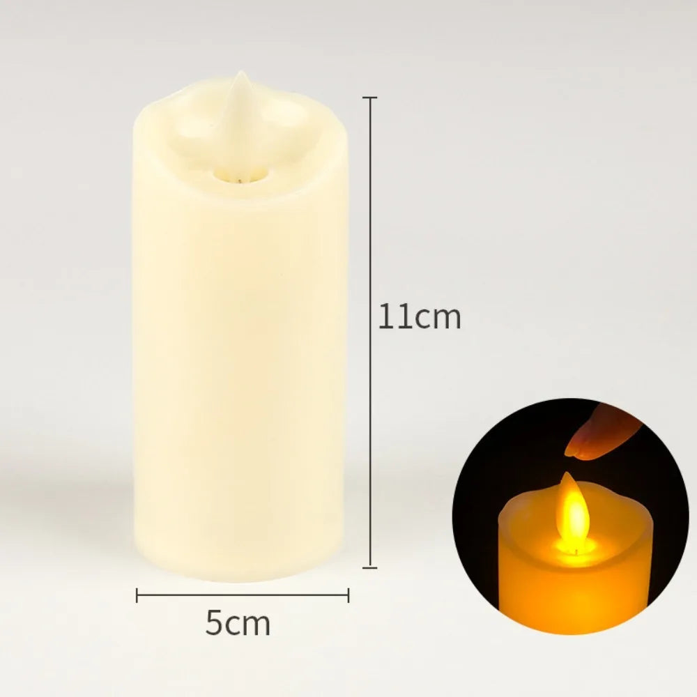 LED Electronic Candle Swinging Lighting Plastic Candle Lights Warm Yellow Light Simulation Candles Birthday Hotel Wedding