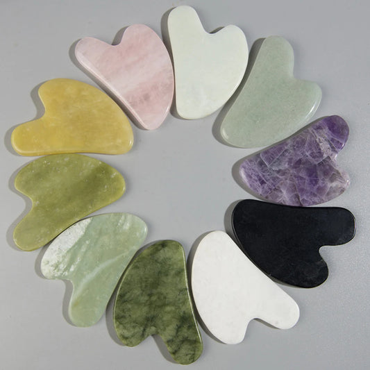 Dropshipping Gouache Scraper Massager Face Body Skin Scraping Beauty Care Guasha Board Facial Gua Sha Massage Tool Natural Jade