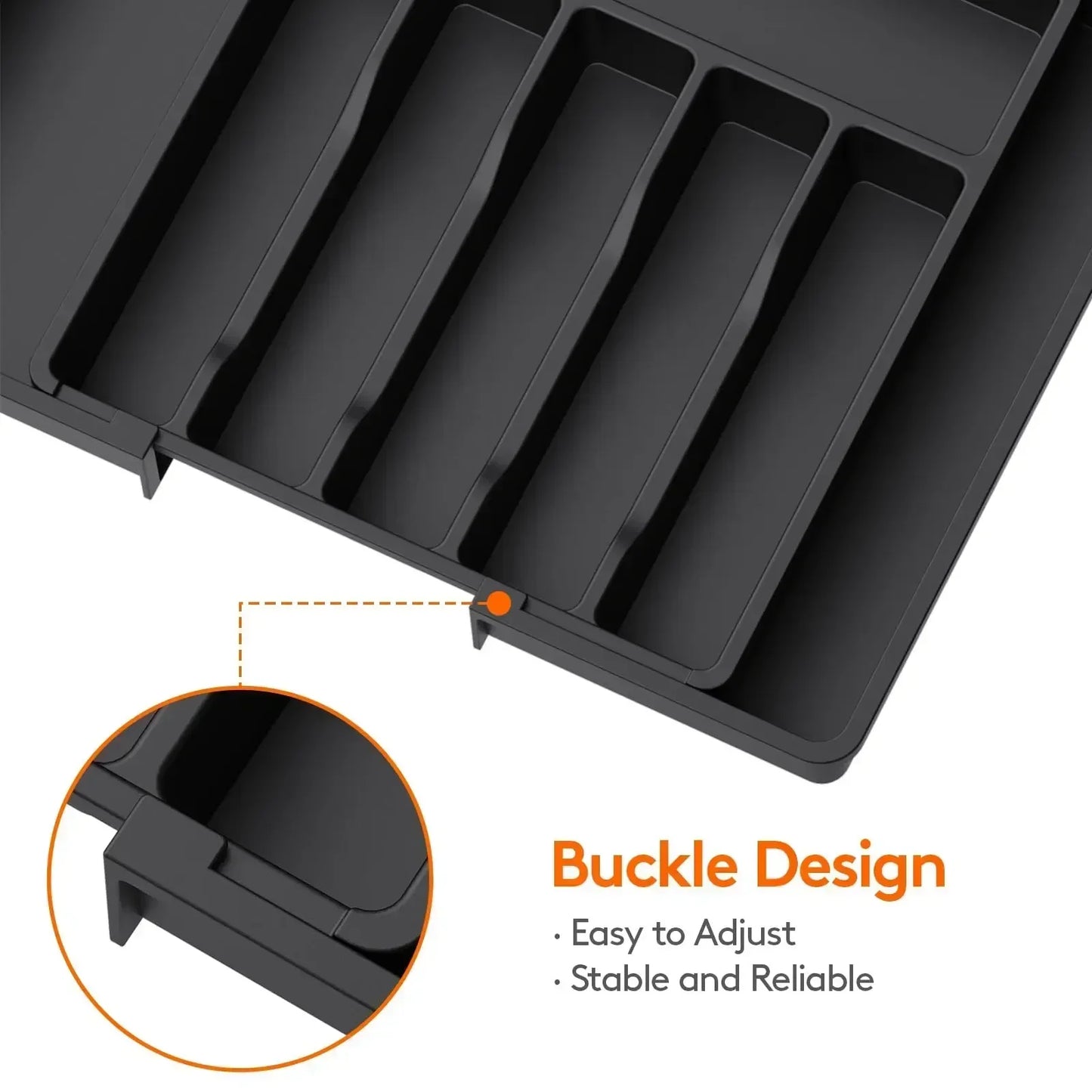 Kitchen Organizer Tray Adjustable Pantry Organizer Utensil Cutlery Drawer  for Silverware Tableware Expandable Kitchen Drawer