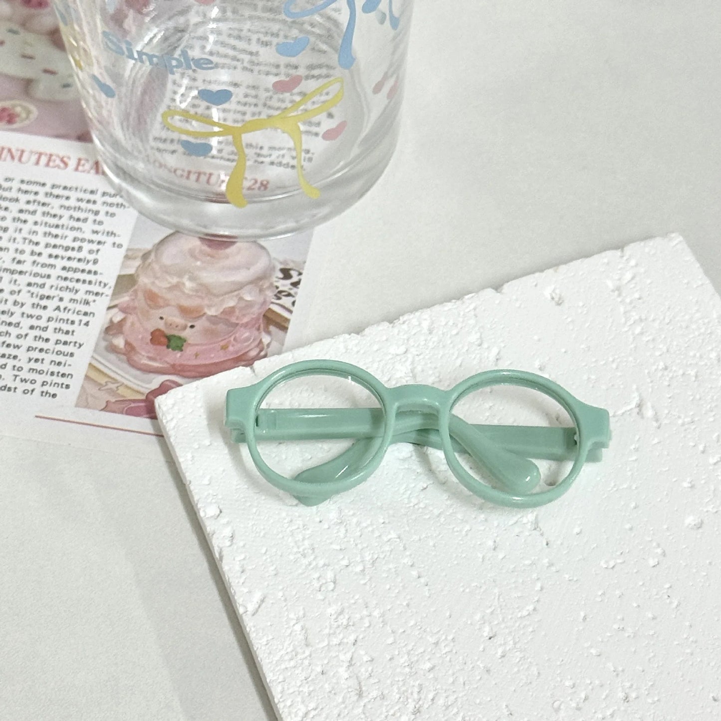 Labubu 6.5cm Glasses Accessories Transparent Plastic Glasses for 15-17cm Labubu Plush Doll DIY Toys for Labubu Sunglasses ﻿