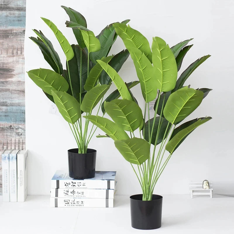 1pc Artificial Plants Large Tropical Palm Tree Fake Banana Plants Leaves Real Touch Plastic Monstera Plant For Home Garden Decor