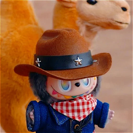 Labubu Ropa 3.0 Western Cowboy Jumpsuit with Hat Set for V1/V2 Labubu Outfit Cute Doll Clothes Accessories Trendy Gift