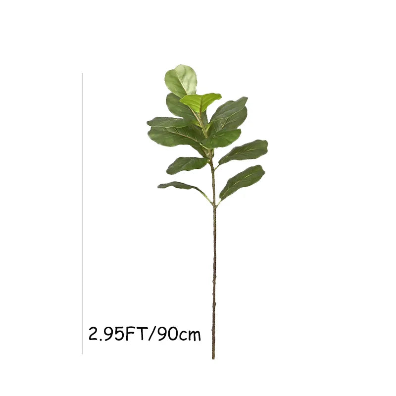 3.9FT Tropical Tree Large Artificial Ficus Plants Branches Plastic Fake Leafs Green Banyan Tree For Home Garden Room Shop Decor