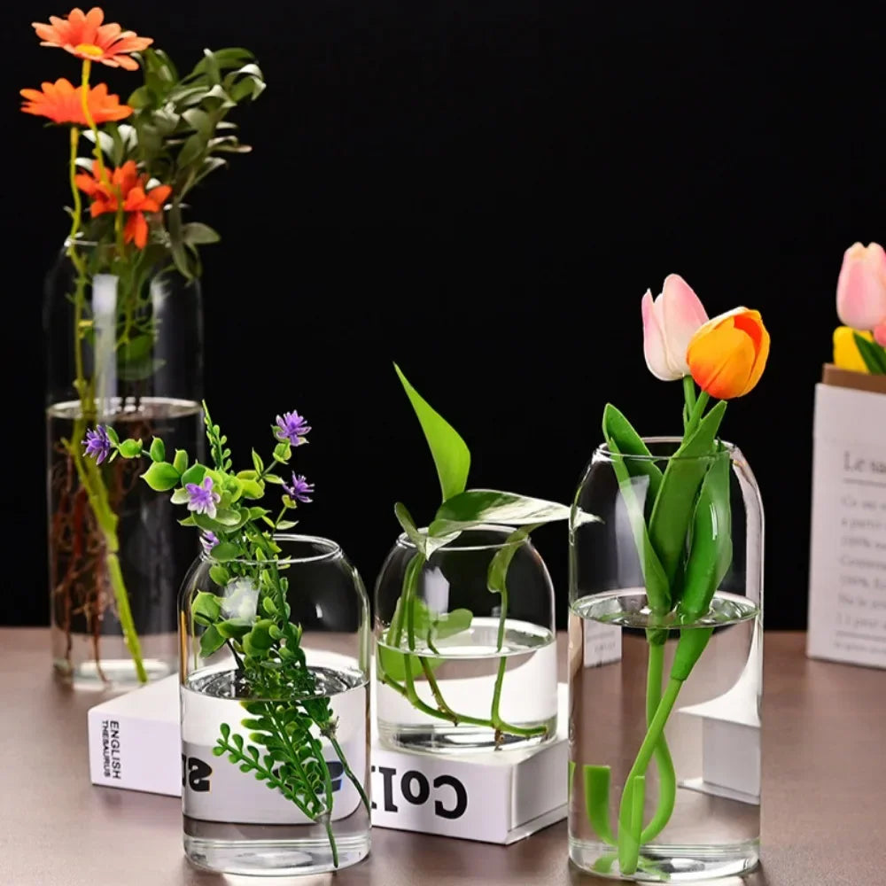 Creative Hydroponic Plant Glass Simple Modern Bottle Flower Vase for Centerpieces Desktop Home Dining Wedding Modern Wedding