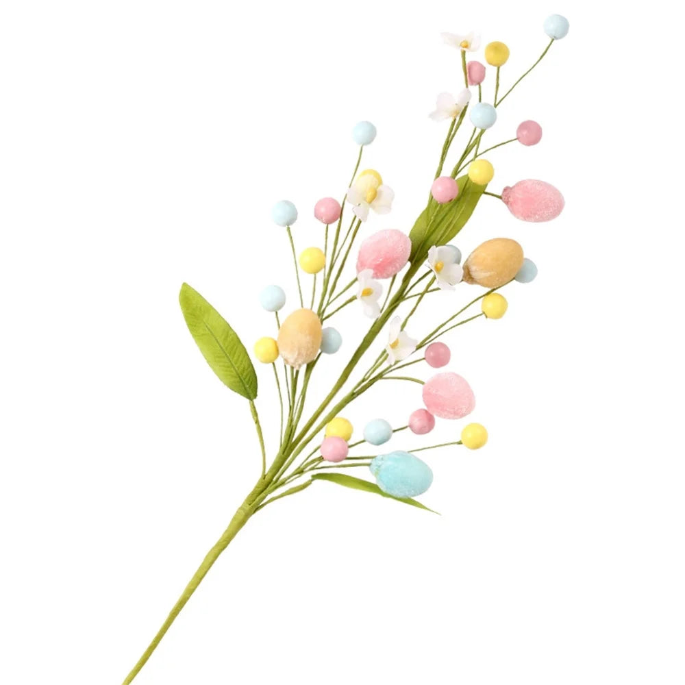 Easter Egg Tree Branch Fake Plant Happy Easter Decor Party Home Vase Decor Diy Flower Arrangement Decorative Accessories