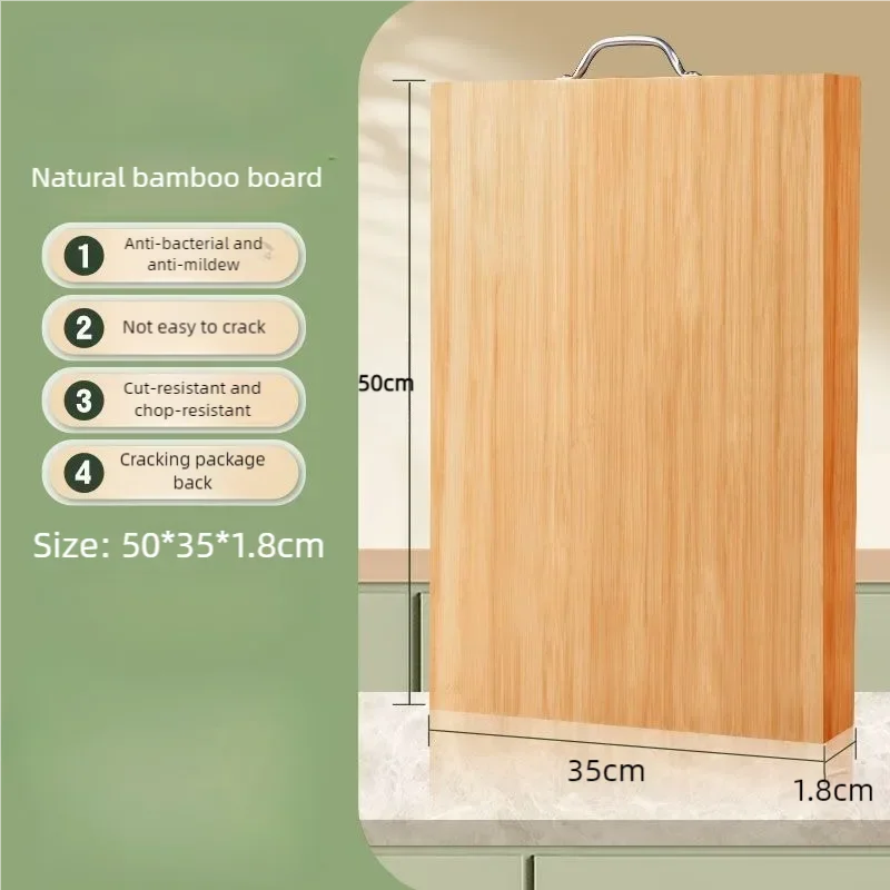 Kitchen bamboo cutting board knife board  rectangular cutting board thickened solid wood chopping board wood fruit cutting board