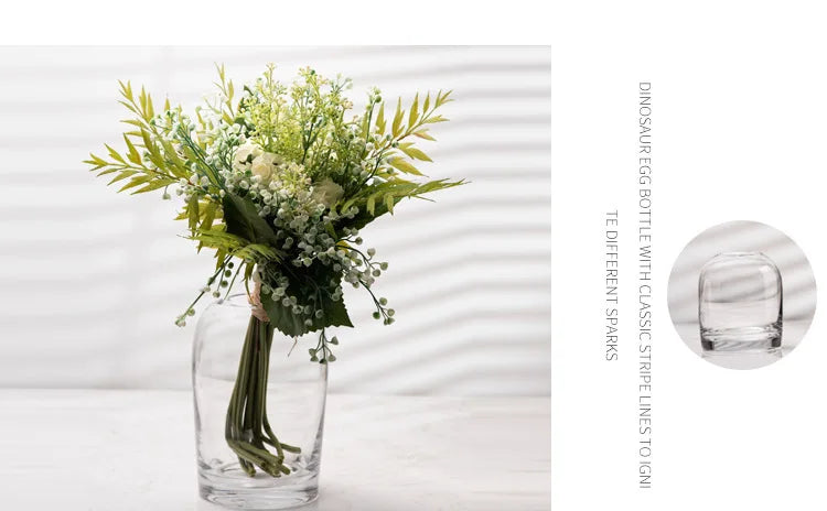 European style simple vase creative INS glass flower living room dining table flower vase crafts
