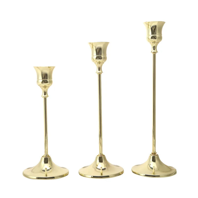 European style Metal Candle Holders Simple Golden Wedding Decoration Bar Party Living Room Decor Home Decor Candlestick