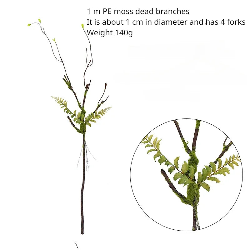 Artificial Wilted Rattan Branches with Moss Fake Ivy Plants for Wall Hanging Gardens Home Indoor Outdoor Desktop Landscaping