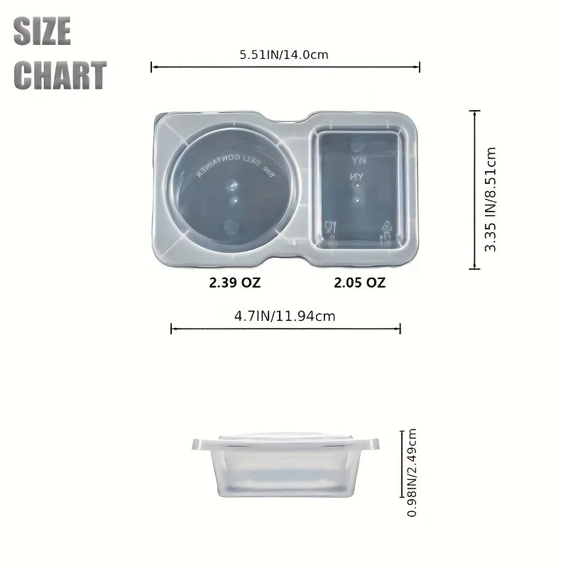 Collapsible Double Compartment Food Containers-Portable Kitchen&Picnic Essentials,Lunch Box Organizer,Transparent Storage