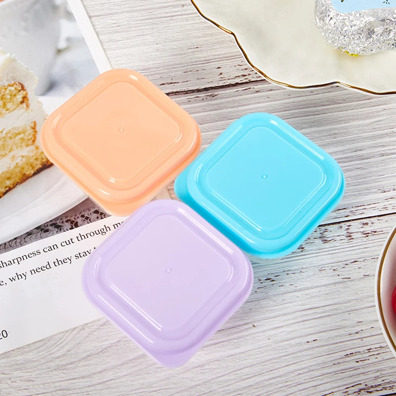 6Pcs Food Storage Container Small Plastic Moisture-proof Containers Mini Kitchen Storage Box with Leakproof Lid Kitchen Accessor