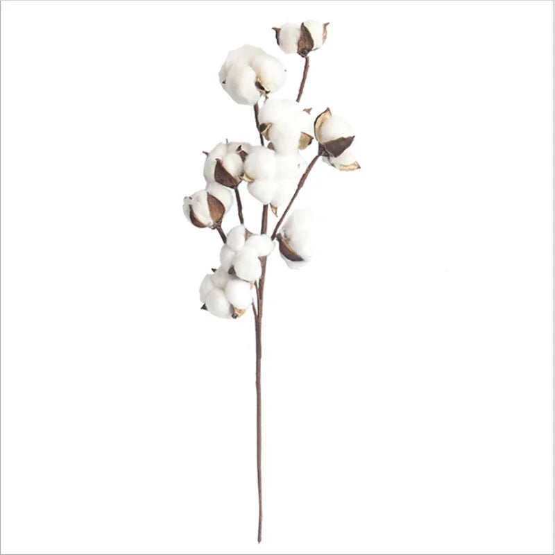 Naturally Dried Cotton Cheap Artificial Plants Floral Branch Vases Wedding Garden Party Decorations Fake Flowers Home Gift Decor