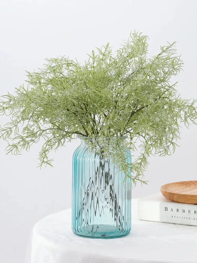 10/15PCS Artificial Plants Ferns Rosemary Stem Fake Green Plants Shrubs Rustic Farmhouse Outdoor UV Resistant Garden Plants ﻿