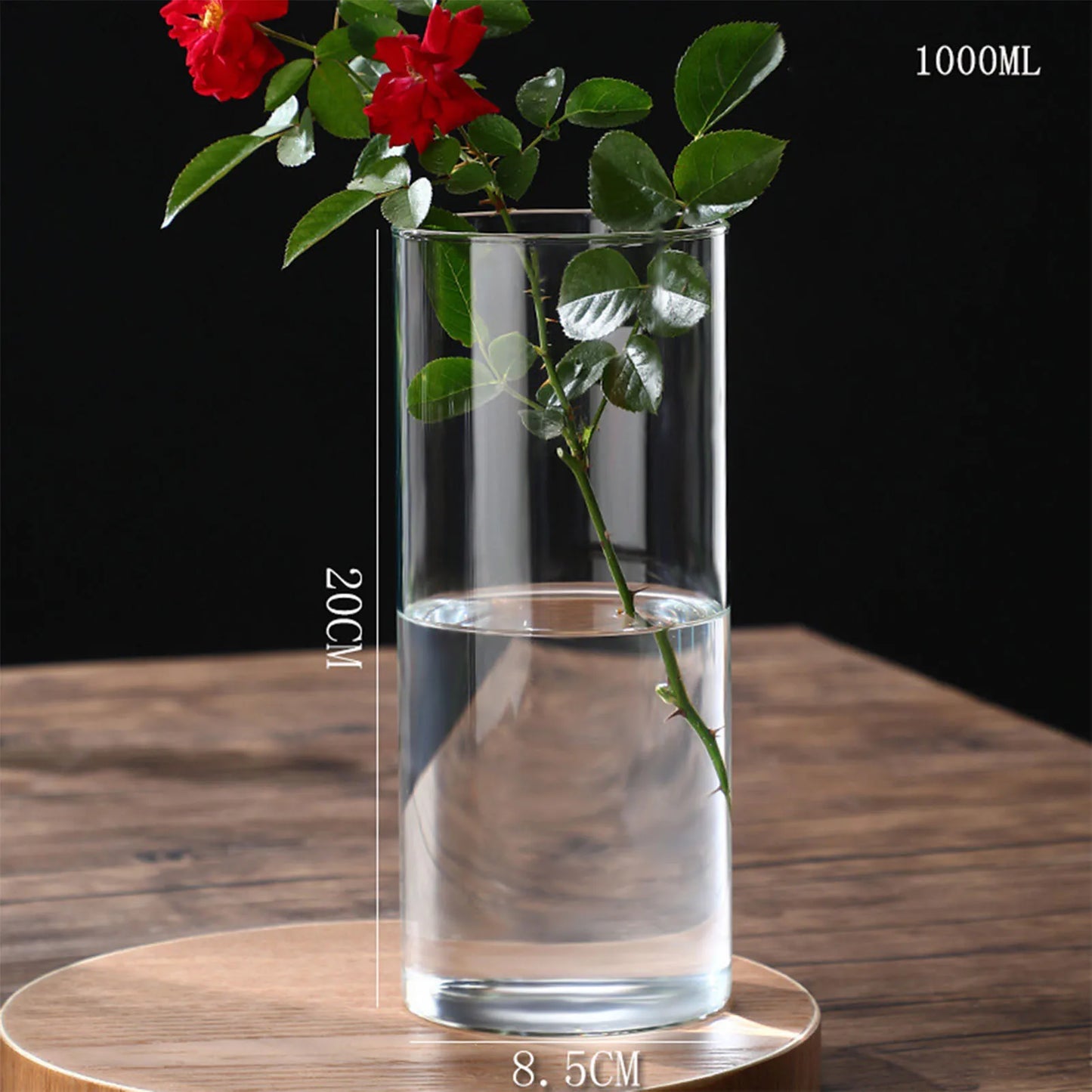 Simplism Glass Hydroponic Vase Modern Small Cylinder Flower Centerpiece Vases Use for Wedding Decor accesorios para jardin
