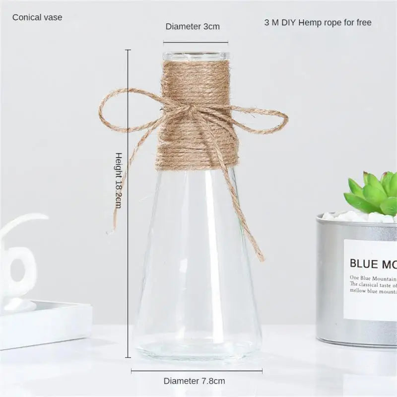 Glass Vase Thickened And Wear Resistant High Quality Thickened Glass Home Decoration Flower Ornaments Flanging Design Circular