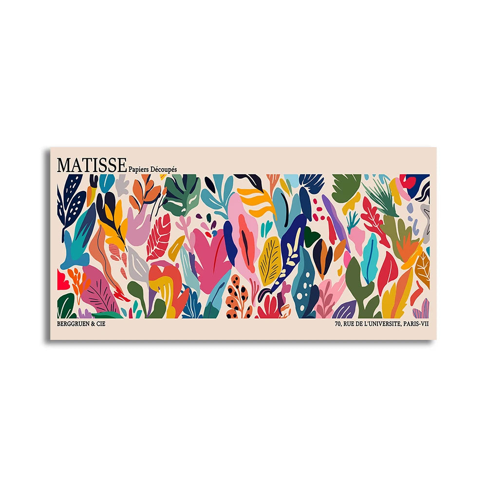 Large Matisse Bauhaus Geometric Leaves Exhibition Poster Abstract Canvas Painting Prints Minimalist Wall Art for Home Decor 1PC