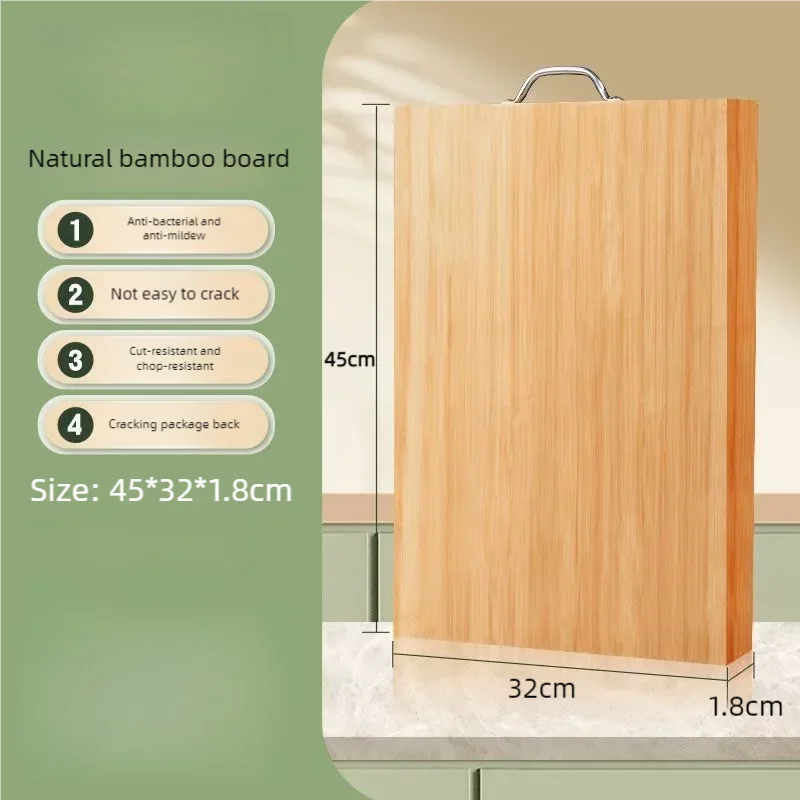 Kitchen bamboo cutting board knife board  rectangular cutting board thickened solid wood chopping board wood fruit cutting board