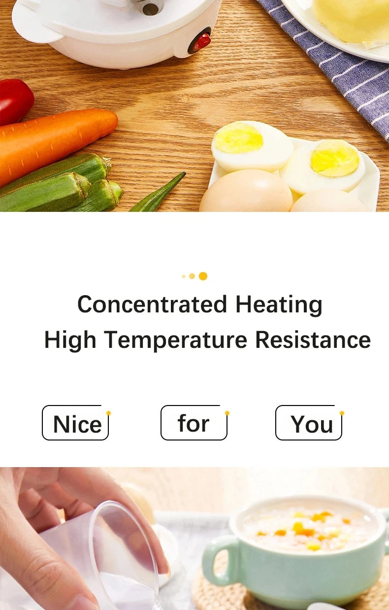 Double Layer Egg Cooker Hard Boiled Egg Cooker Anti-dry Electric Egg Boiler with 40mL Measuring Cup Steam