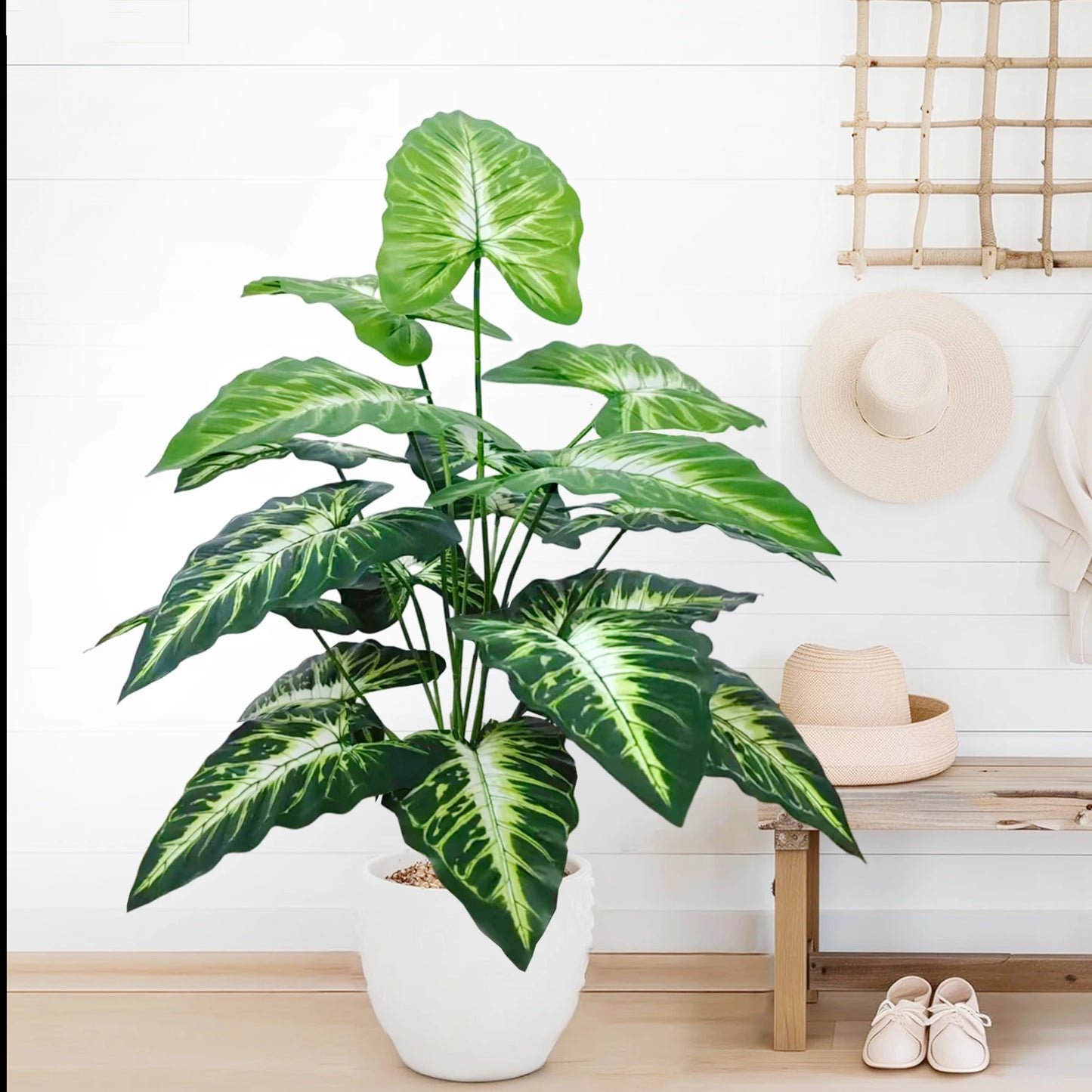 47-109cm Artificial Flowers Calla Lily Horseshoe Leaf Turtle Leaf Bobcat Leaf Fake Plant Ornamental Holiday Home Decoration
