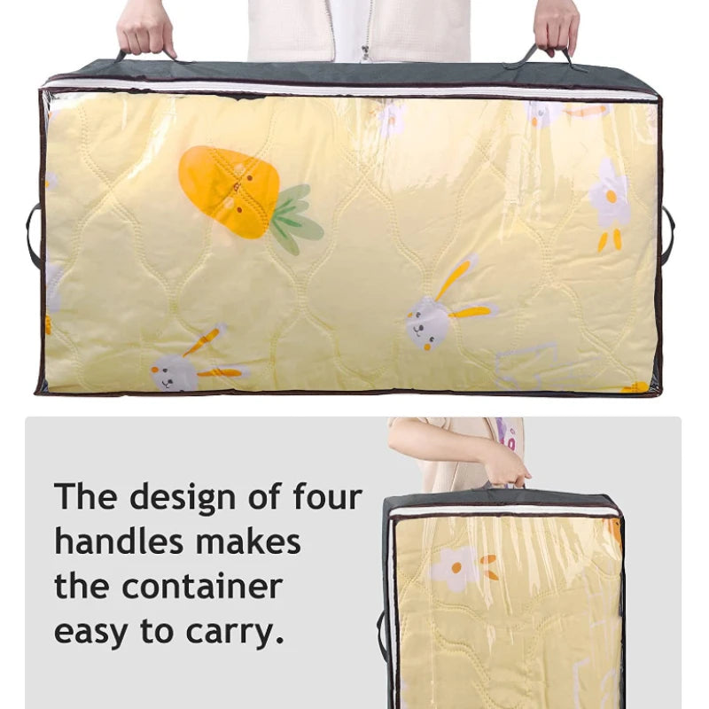 1PC Dustproof bed bottom storage bag Foldable with handle Cotton quilt Clothing bag Bedroom bed bottom storage accessories