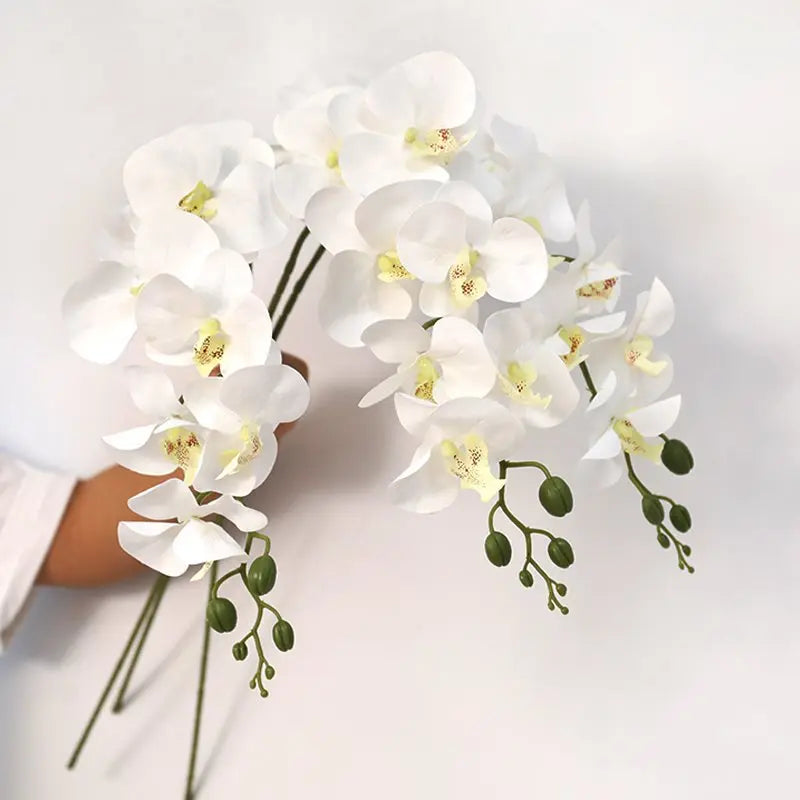 1pc Artificial Phalaenopsis Flowers 27in Orchid Realistic Fake Flower Branch for Home Room Floral Arrangement Wedding Decoration
