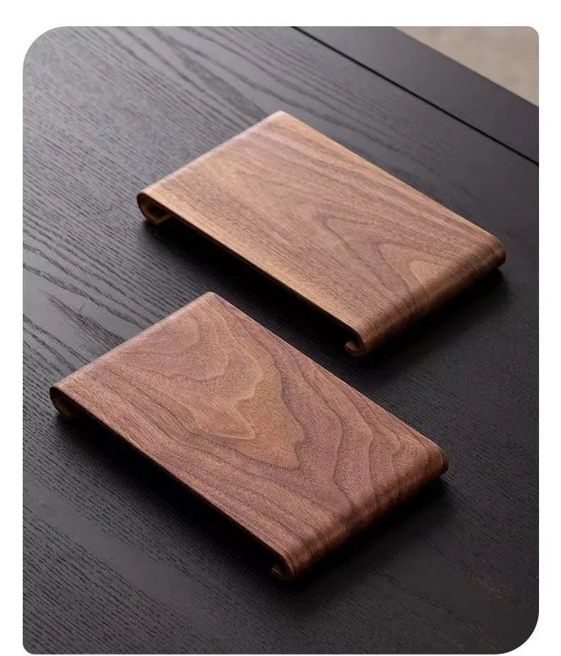 Walnut Dry Foam Table Tea Tray New Chinese Household Decorative Plate Small Solid Wood Dry Foam Tea Tray Simple Wooden Plate New