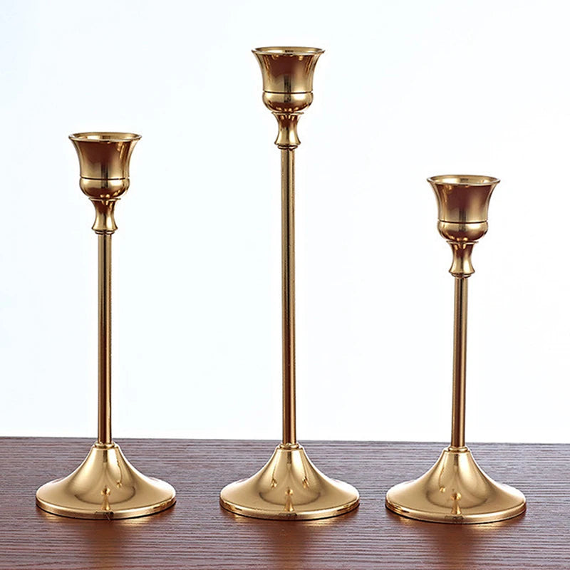 European style Metal Candle Holders Simple Golden Wedding Decoration Bar Party Living Room Decor Home Decor Candlestick