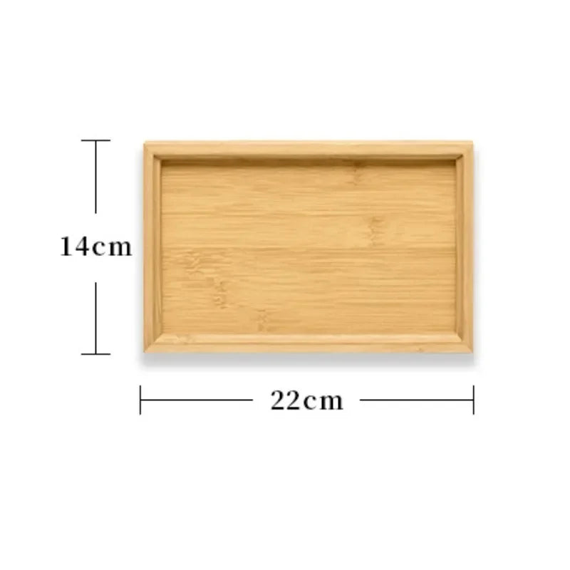Rectangular Tea Tray Household Kitchen Plate Tools Serving Dish Bamboo Tea's Bar Storage Trays for Wooden Tableware Wood Pallet