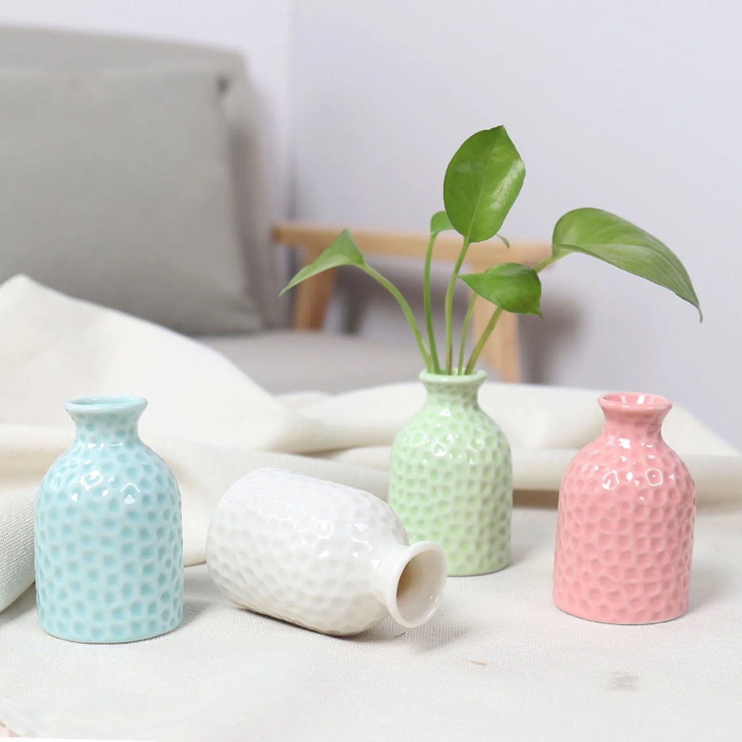 Ceramic Flower Vase Pot Hydroponic Bottle Creative Vase for Plants Office Desktop Ornament Home Room Decor Garden Flowerpot