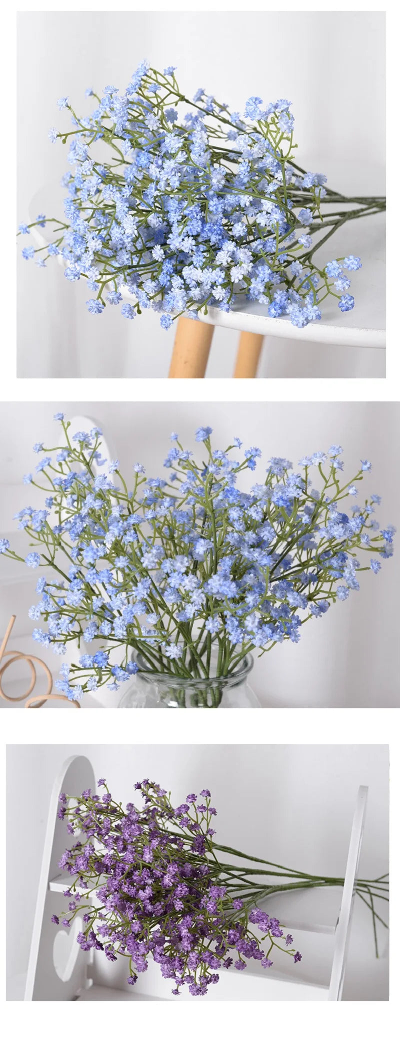 Branch Plastic Artificial Full Sky Stars Flowers Bouquet Multiple Colors 52cm Party Christmas Wedding Home Decorative Fake Plant