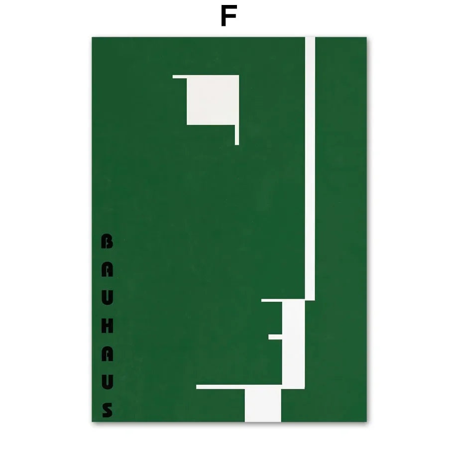 Scandinavian Modern Minimalist Wall Art Abstract Bauhaus Green Beautiful HD Canvas Poster Prints Home Bedroom Living Room Decor